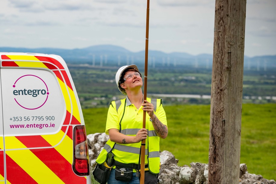 Samantha Reid, in her role as Telecoms Field Surveyor in May 2020